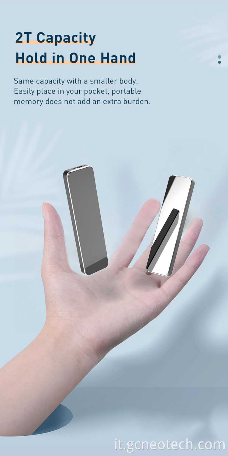 Caso SSD in alluminio Adattatore di trasferimento di dati ad alta velocità Aluminum Ssd Case High Speed Data Transfer Adapter